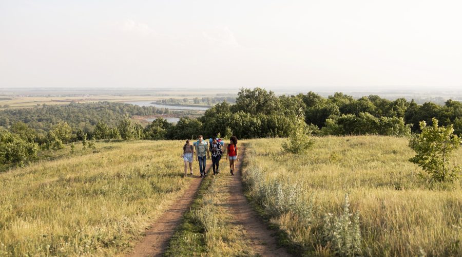 long-shot-people-walking-outdoors